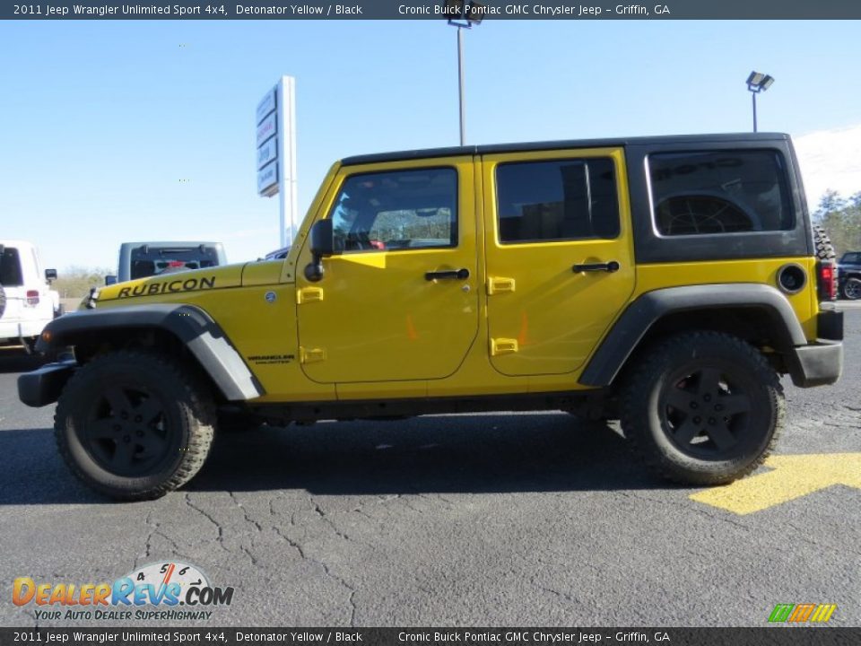 2011 Jeep Wrangler Unlimited Sport 4x4 Detonator Yellow / Black Photo #4