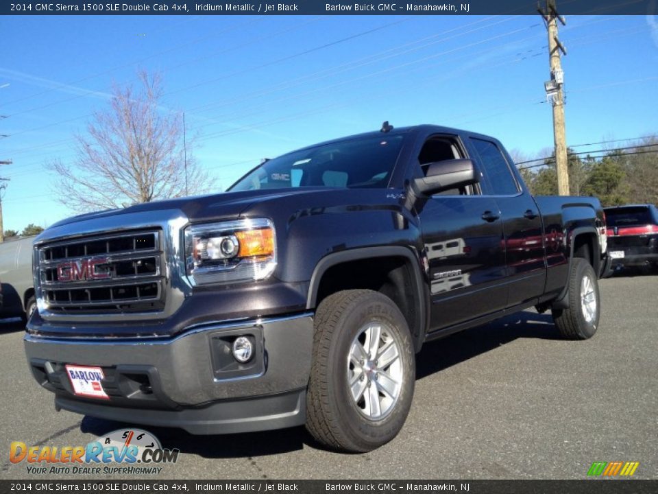 2014 GMC Sierra 1500 SLE Double Cab 4x4 Iridium Metallic / Jet Black Photo #1