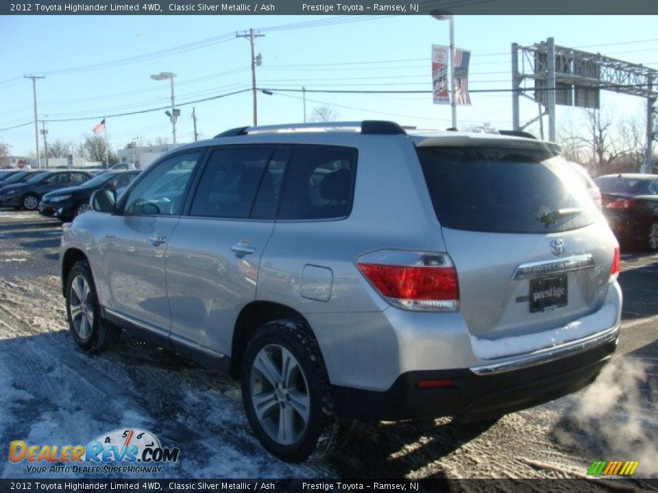 2012 Toyota Highlander Limited 4WD Classic Silver Metallic / Ash Photo #4