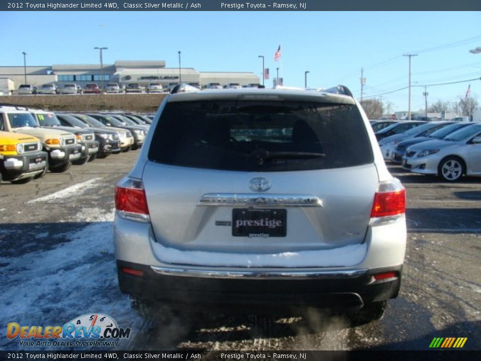 2012 Toyota Highlander Limited 4WD Classic Silver Metallic / Ash Photo #5