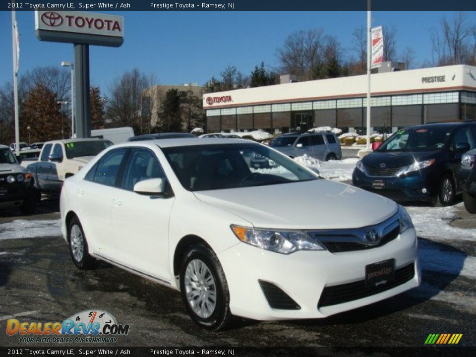 2012 Toyota Camry LE Super White / Ash Photo #1