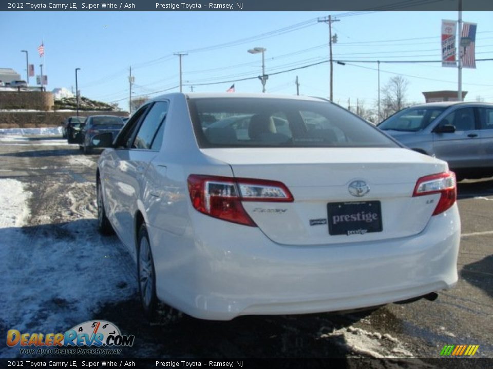 2012 Toyota Camry LE Super White / Ash Photo #4