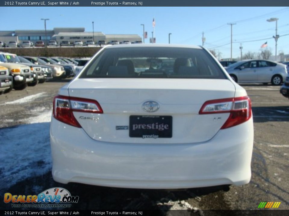 2012 Toyota Camry LE Super White / Ash Photo #5