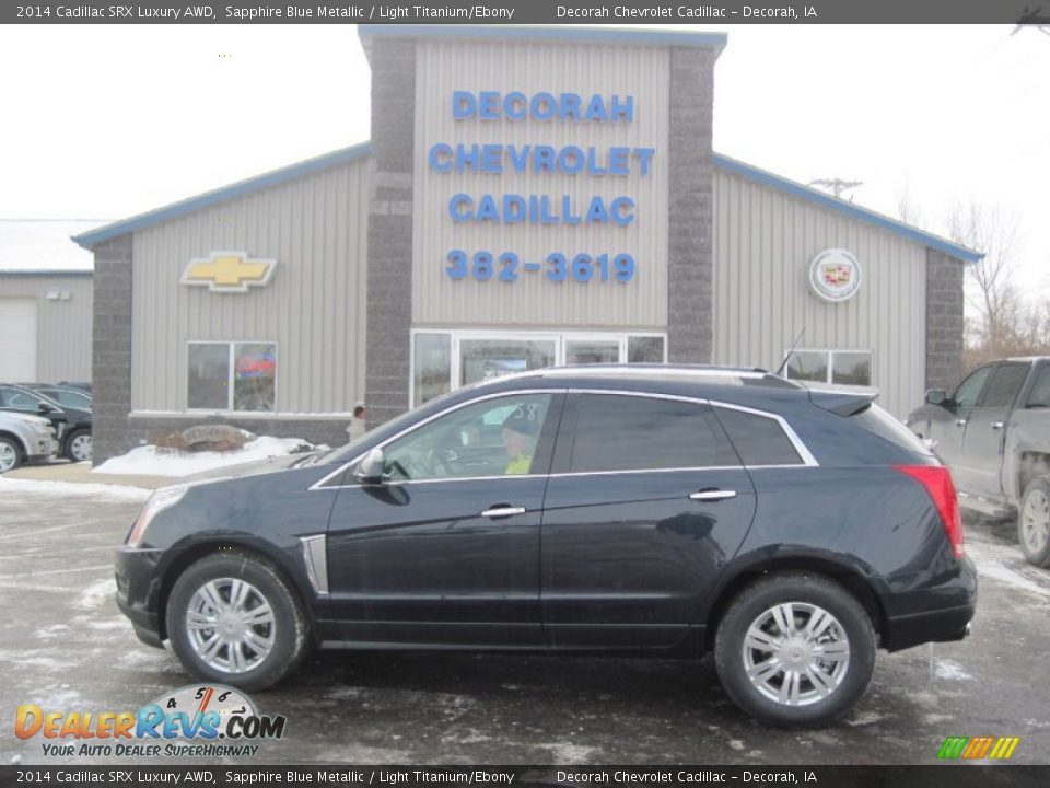 2014 Cadillac SRX Luxury AWD Sapphire Blue Metallic / Light Titanium/Ebony Photo #1