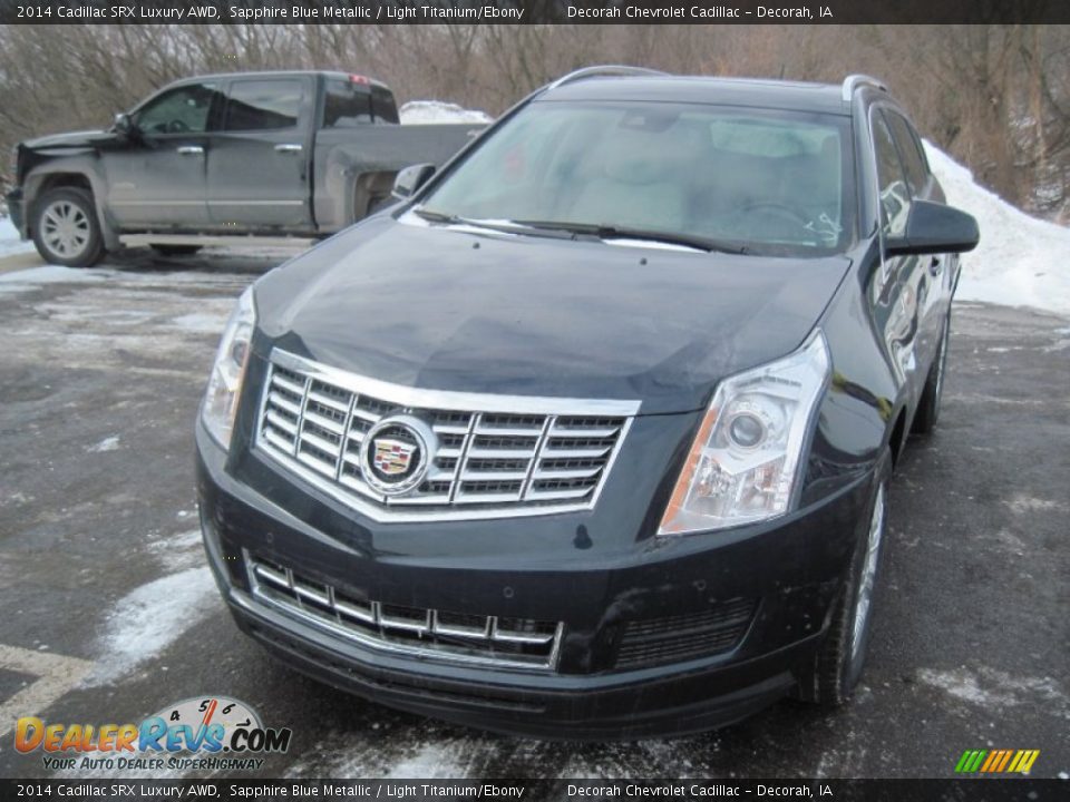 2014 Cadillac SRX Luxury AWD Sapphire Blue Metallic / Light Titanium/Ebony Photo #2