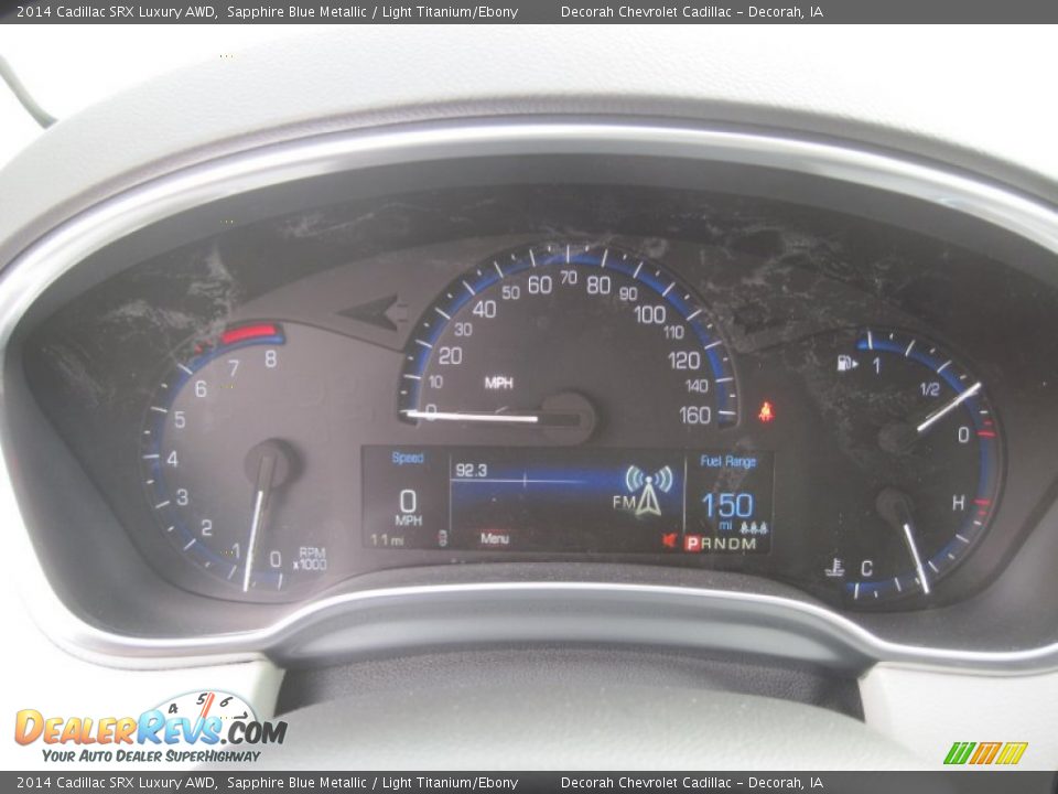 2014 Cadillac SRX Luxury AWD Sapphire Blue Metallic / Light Titanium/Ebony Photo #12
