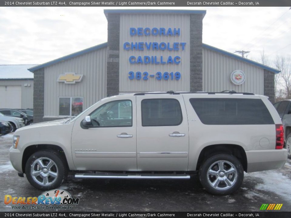 2014 Chevrolet Suburban LTZ 4x4 Champagne Silver Metallic / Light Cashmere/Dark Cashmere Photo #1