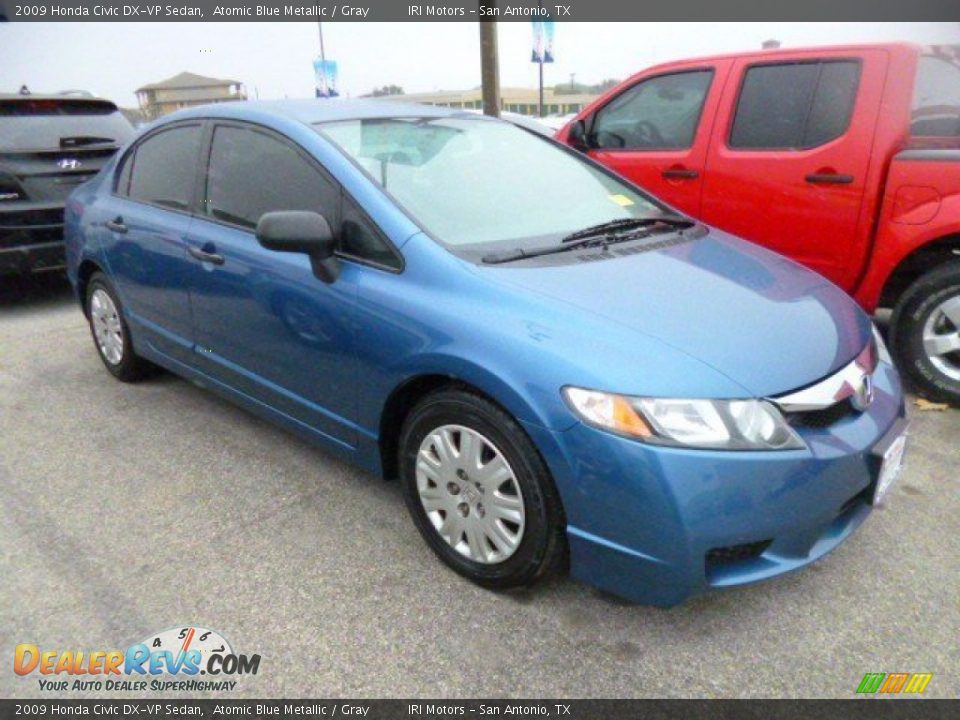 2009 Honda Civic DX-VP Sedan Atomic Blue Metallic / Gray Photo #3
