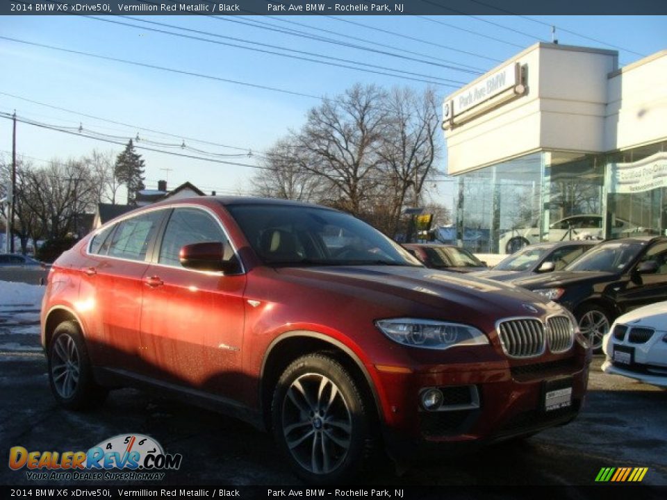 2014 BMW X6 xDrive50i Vermillion Red Metallic / Black Photo #1