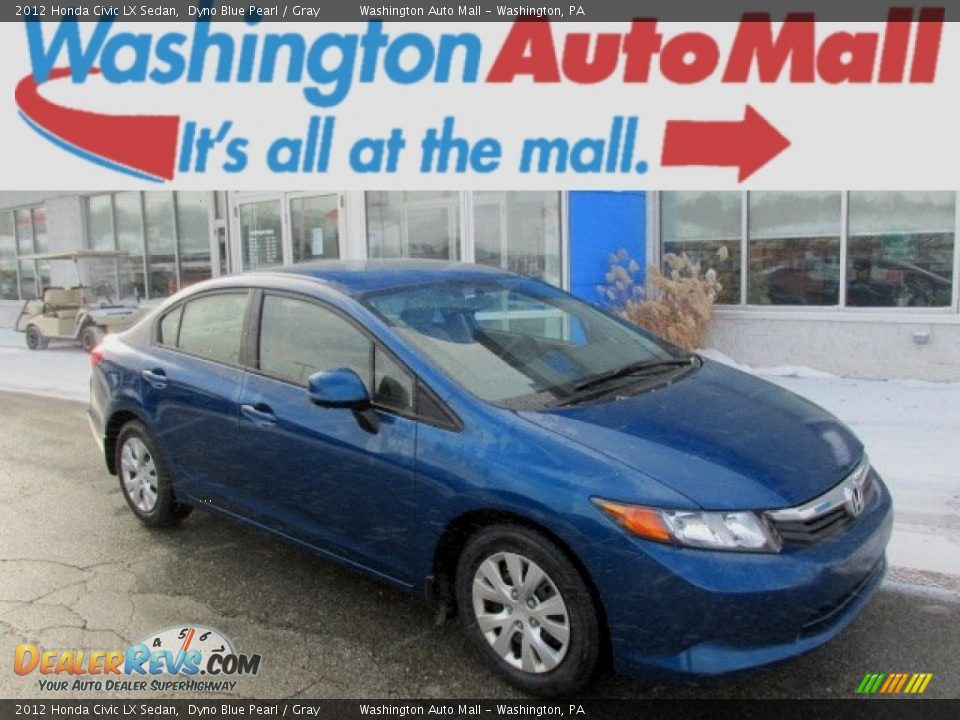 2012 Honda Civic LX Sedan Dyno Blue Pearl / Gray Photo #1