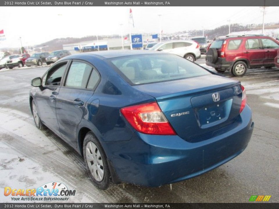 2012 Honda Civic LX Sedan Dyno Blue Pearl / Gray Photo #7