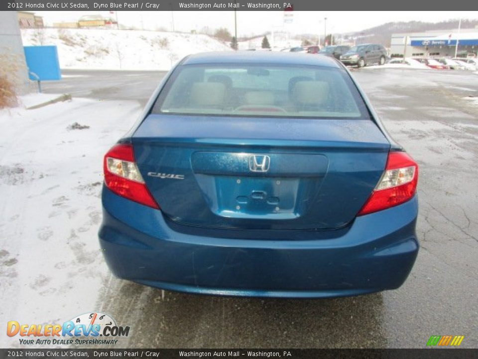2012 Honda Civic LX Sedan Dyno Blue Pearl / Gray Photo #8