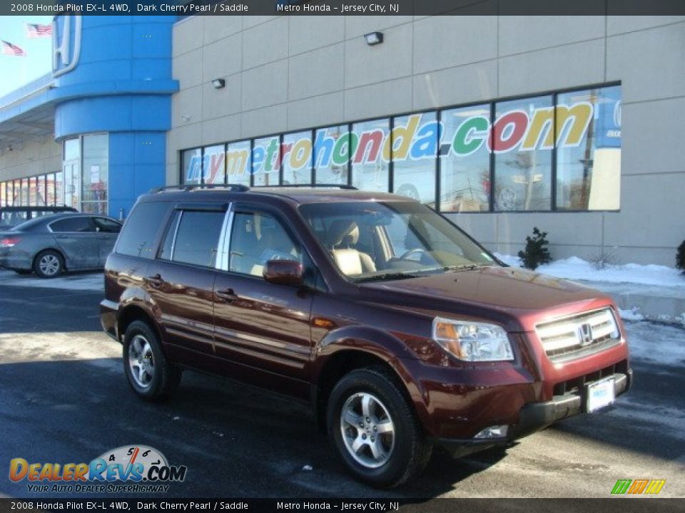 2008 Honda Pilot EX-L 4WD Dark Cherry Pearl / Saddle Photo #1