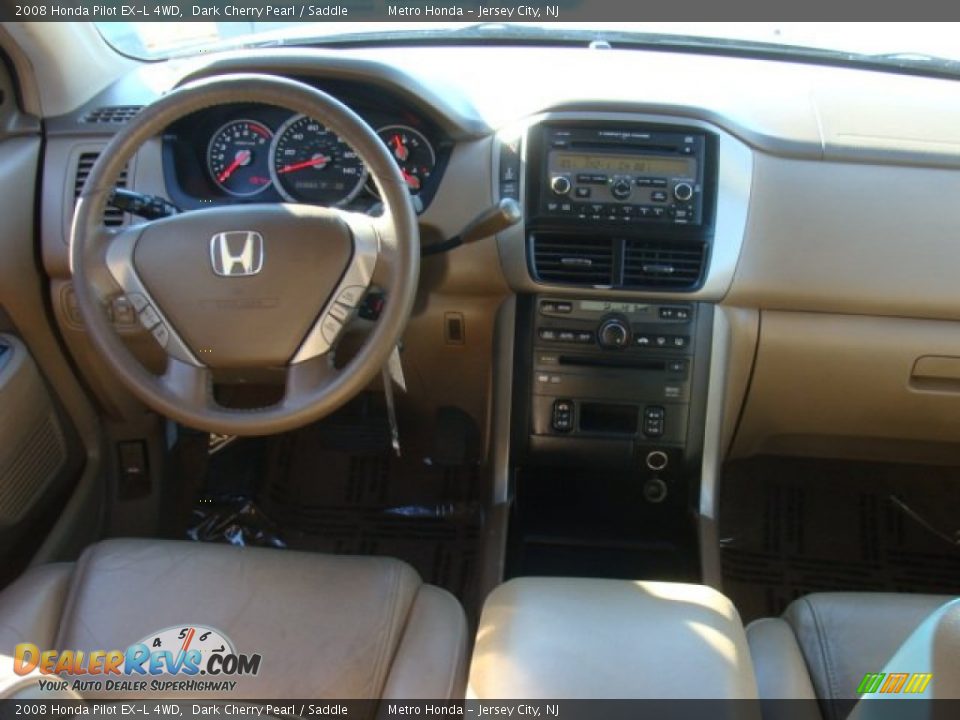 2008 Honda Pilot EX-L 4WD Dark Cherry Pearl / Saddle Photo #10
