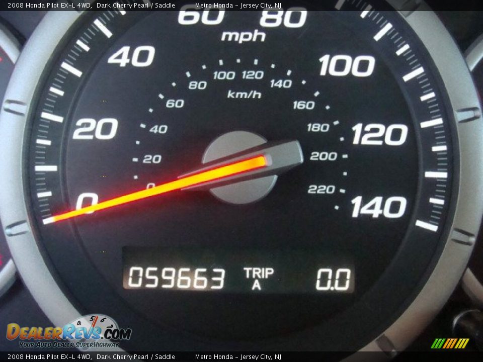 2008 Honda Pilot EX-L 4WD Dark Cherry Pearl / Saddle Photo #11