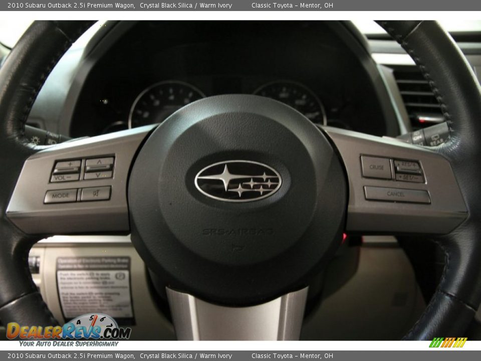 2010 Subaru Outback 2.5i Premium Wagon Crystal Black Silica / Warm Ivory Photo #10