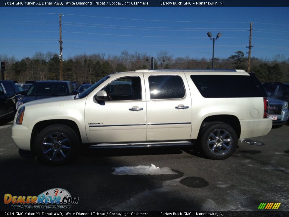 2014 GMC Yukon XL Denali AWD White Diamond Tricoat / Cocoa/Light Cashmere Photo #3