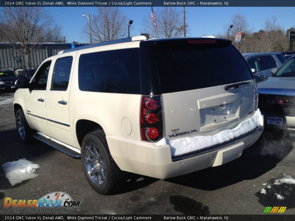 2014 GMC Yukon XL Denali AWD White Diamond Tricoat / Cocoa/Light Cashmere Photo #4