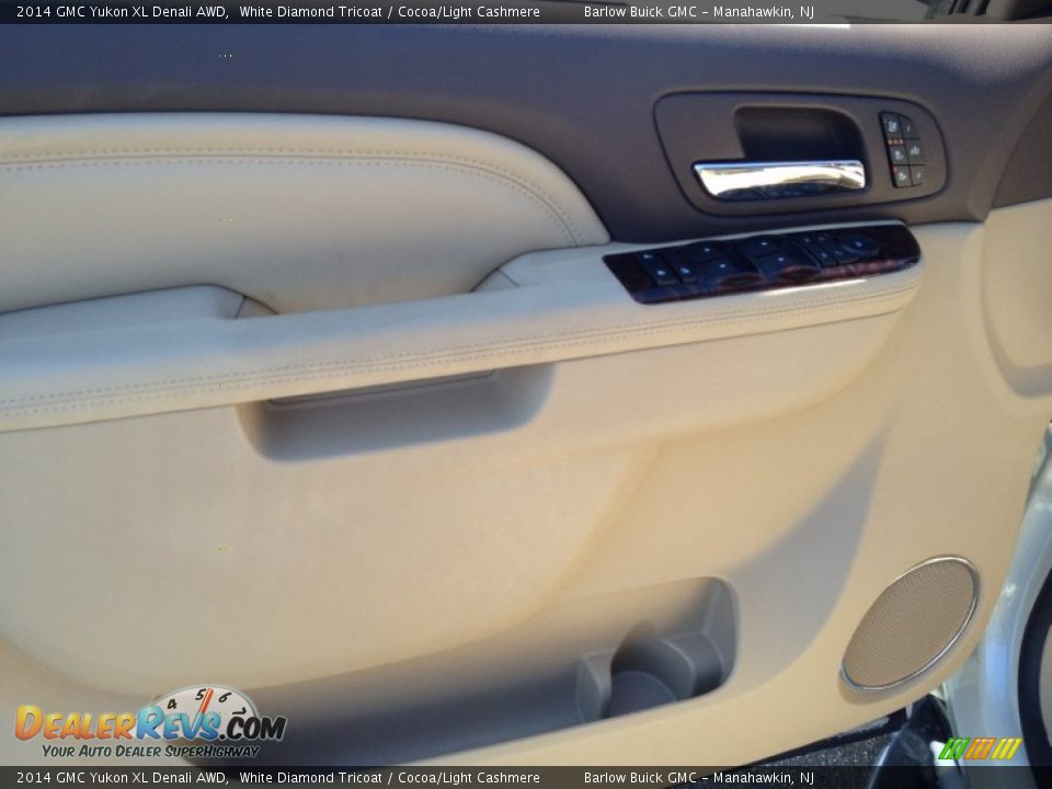 2014 GMC Yukon XL Denali AWD White Diamond Tricoat / Cocoa/Light Cashmere Photo #8