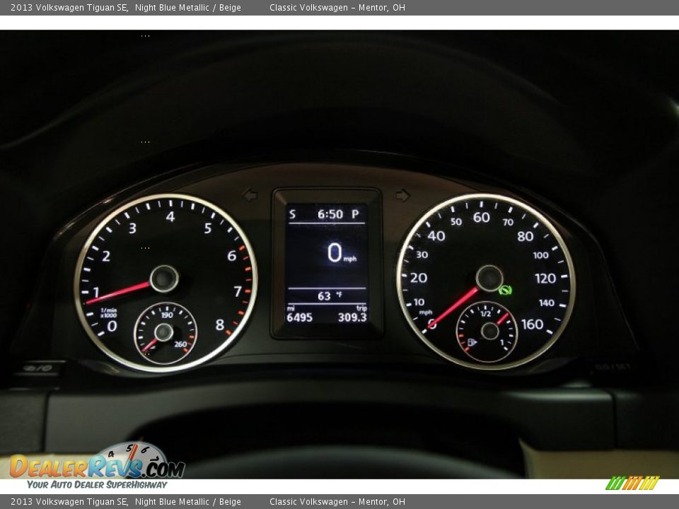 2013 Volkswagen Tiguan SE Night Blue Metallic / Beige Photo #10