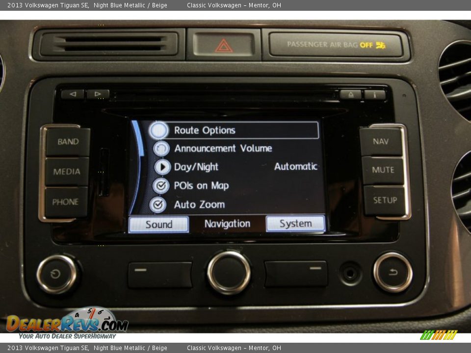 2013 Volkswagen Tiguan SE Night Blue Metallic / Beige Photo #20