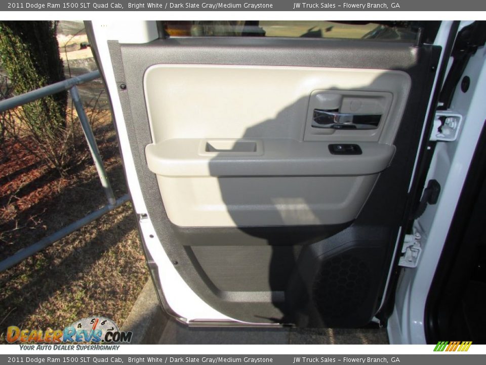 2011 Dodge Ram 1500 SLT Quad Cab Bright White / Dark Slate Gray/Medium Graystone Photo #36