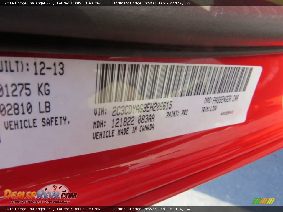 2014 Dodge Challenger SXT TorRed / Dark Slate Gray Photo #9