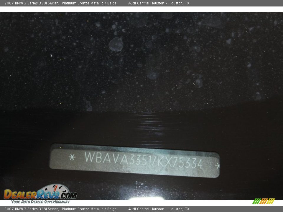 2007 BMW 3 Series 328i Sedan Platinum Bronze Metallic / Beige Photo #29