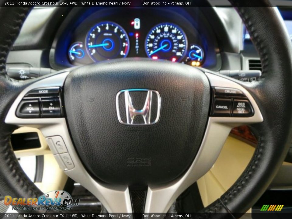 2011 Honda Accord Crosstour EX-L 4WD White Diamond Pearl / Ivory Photo #14