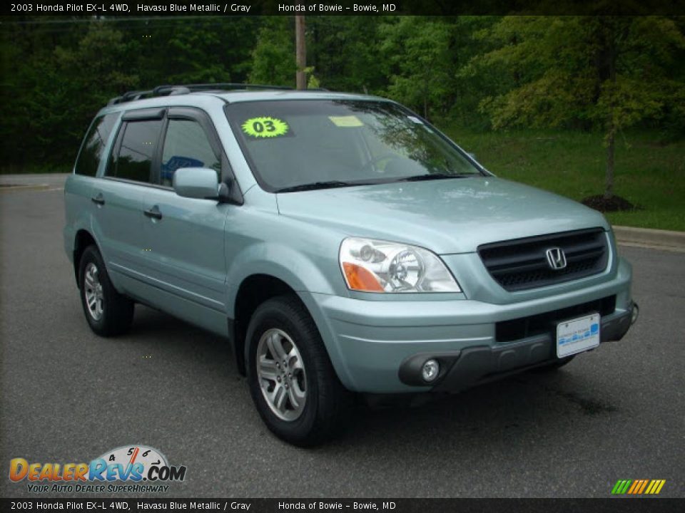 2003 Honda Pilot EX-L 4WD Havasu Blue Metallic / Gray Photo #1