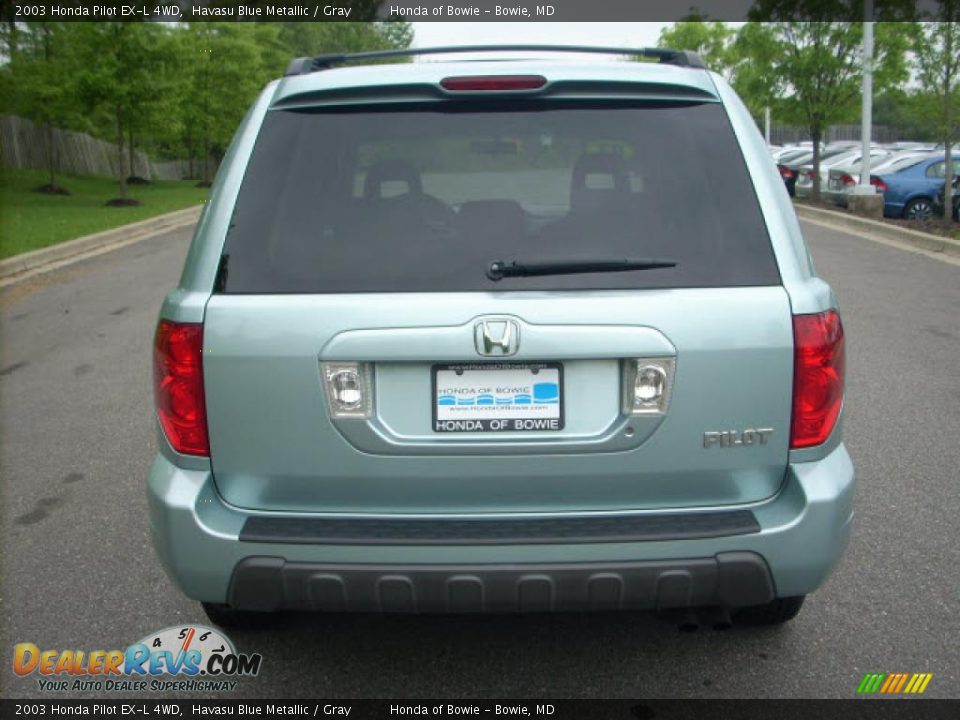 2003 Honda Pilot EX-L 4WD Havasu Blue Metallic / Gray Photo #4