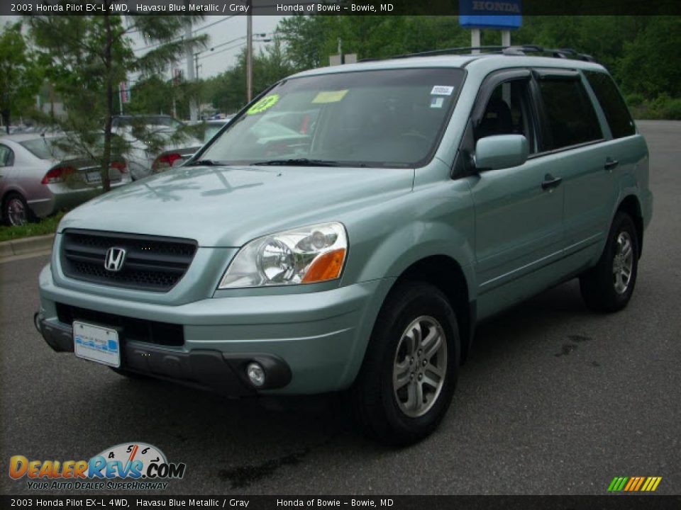 2003 Honda Pilot EX-L 4WD Havasu Blue Metallic / Gray Photo #7