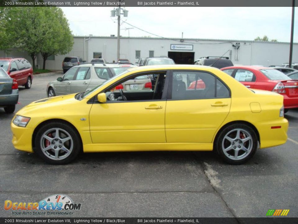 2003 Mitsubishi Lancer Evolution VIII Lightning Yellow / Black/Blue Photo #1