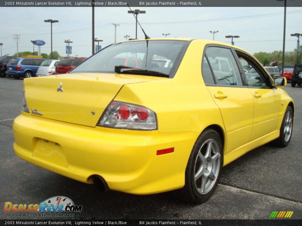 2003 Mitsubishi Lancer Evolution VIII Lightning Yellow / Black/Blue Photo #5