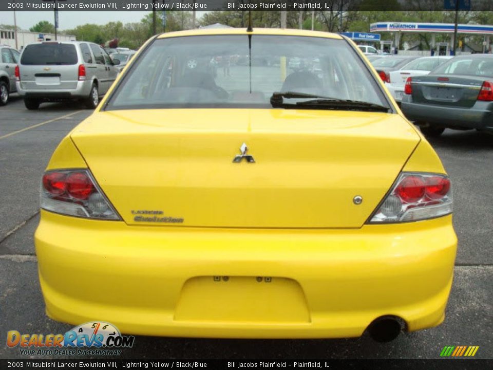 2003 Mitsubishi Lancer Evolution VIII Lightning Yellow / Black/Blue Photo #6
