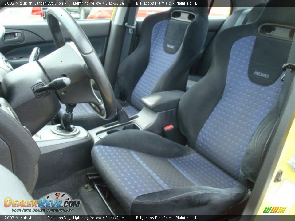 2003 Mitsubishi Lancer Evolution VIII Lightning Yellow / Black/Blue Photo #10