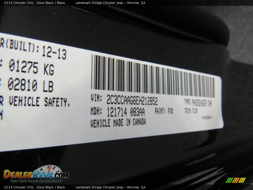 2014 Chrysler 300 Gloss Black / Black Photo #10