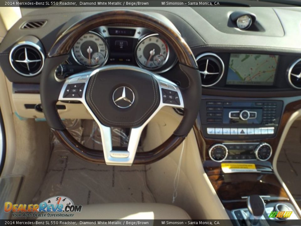 2014 Mercedes-Benz SL 550 Roadster Diamond White Metallic / Beige/Brown Photo #6