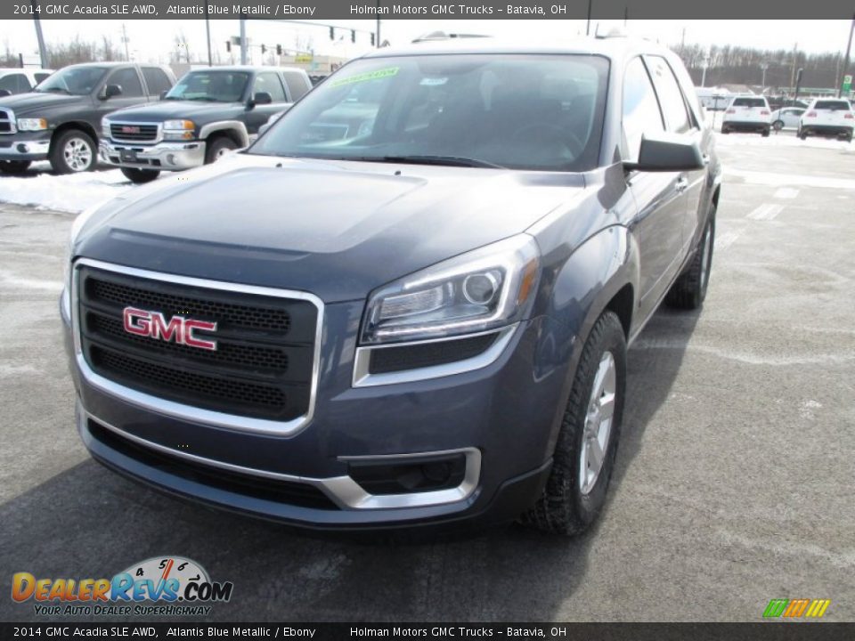 2014 GMC Acadia SLE AWD Atlantis Blue Metallic / Ebony Photo #3