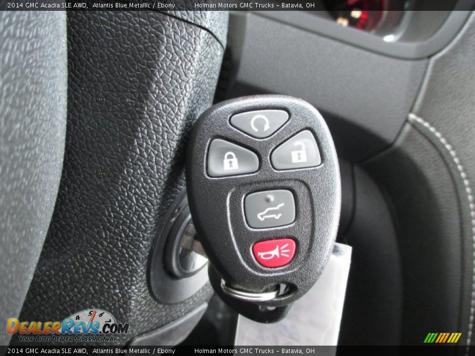 2014 GMC Acadia SLE AWD Atlantis Blue Metallic / Ebony Photo #14