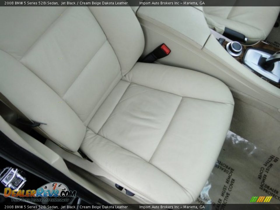2008 BMW 5 Series 528i Sedan Jet Black / Cream Beige Dakota Leather Photo #13