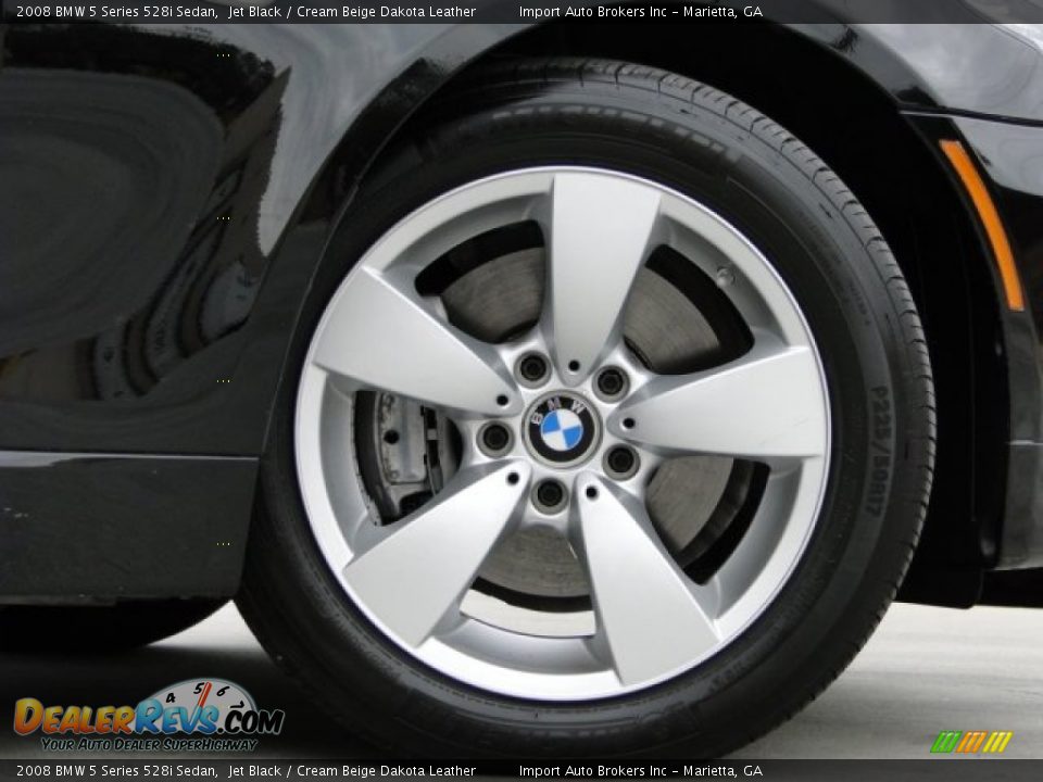 2008 BMW 5 Series 528i Sedan Jet Black / Cream Beige Dakota Leather Photo #25