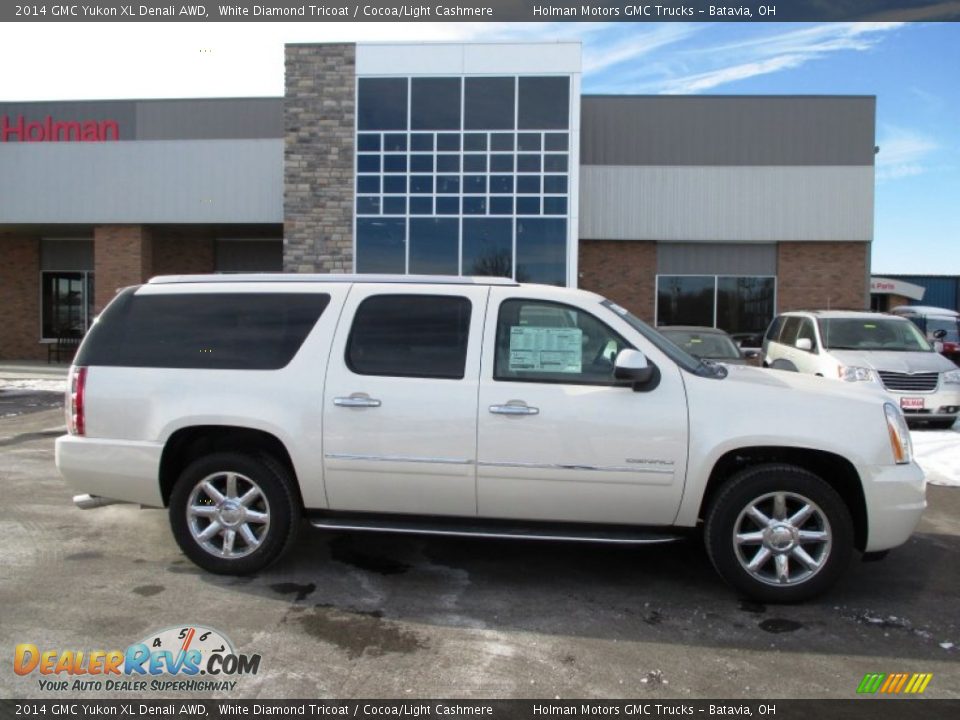 2014 GMC Yukon XL Denali AWD White Diamond Tricoat / Cocoa/Light Cashmere Photo #1