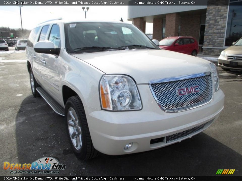 2014 GMC Yukon XL Denali AWD White Diamond Tricoat / Cocoa/Light Cashmere Photo #2