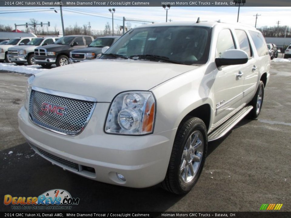 2014 GMC Yukon XL Denali AWD White Diamond Tricoat / Cocoa/Light Cashmere Photo #3