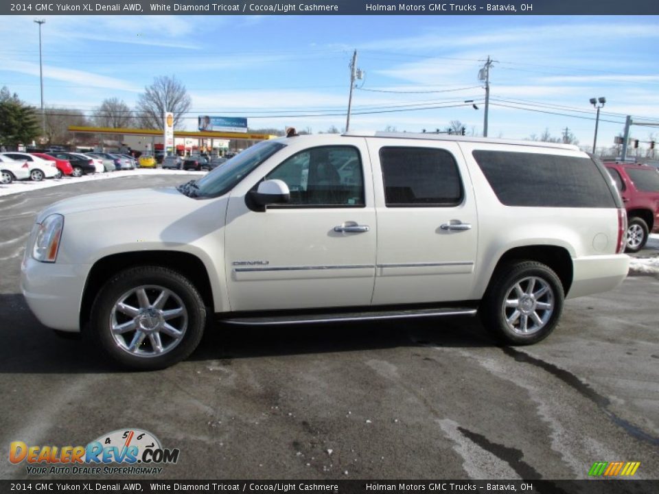 2014 GMC Yukon XL Denali AWD White Diamond Tricoat / Cocoa/Light Cashmere Photo #4