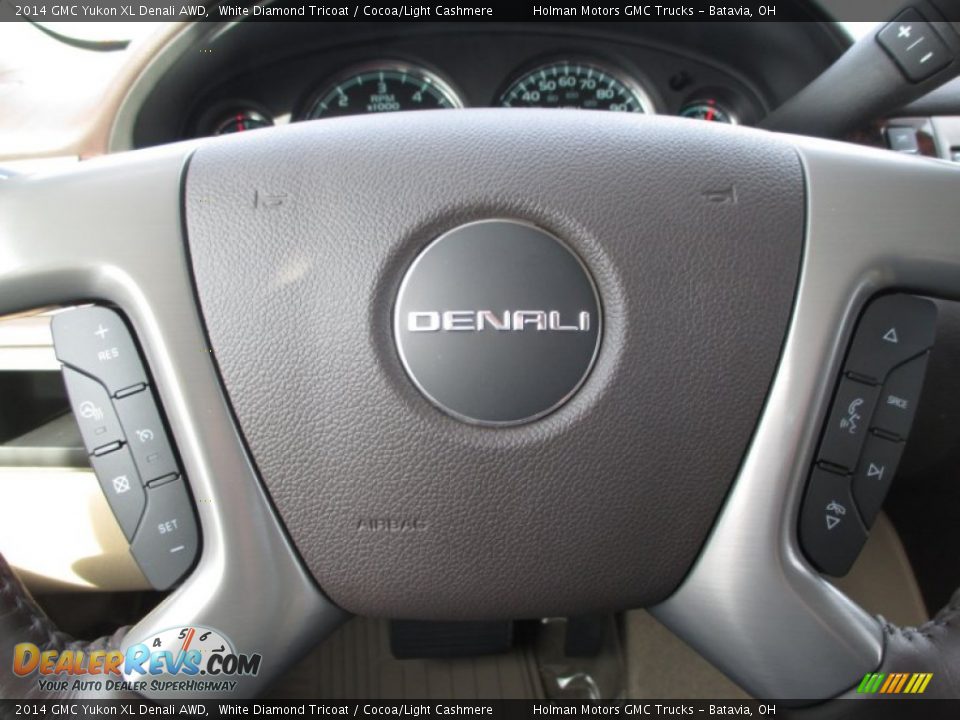 2014 GMC Yukon XL Denali AWD White Diamond Tricoat / Cocoa/Light Cashmere Photo #15
