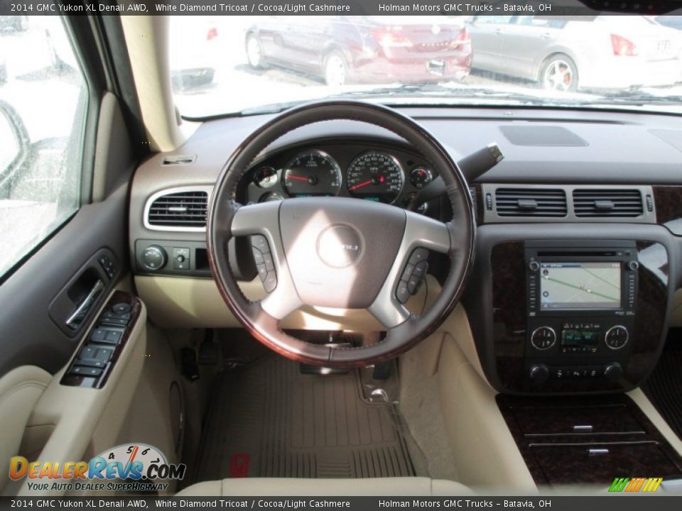 2014 GMC Yukon XL Denali AWD White Diamond Tricoat / Cocoa/Light Cashmere Photo #21