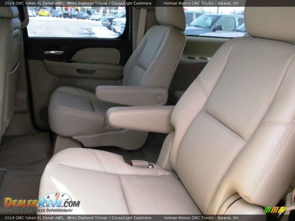 2014 GMC Yukon XL Denali AWD White Diamond Tricoat / Cocoa/Light Cashmere Photo #24