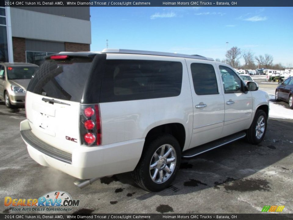 2014 GMC Yukon XL Denali AWD White Diamond Tricoat / Cocoa/Light Cashmere Photo #35